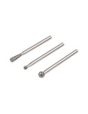 Muelas de diamante esféricas y cónicas, set 3 uds