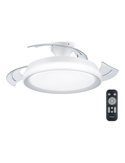 Ventilador de techo de led modelo bliss. color blanco. potencia: 28 + 35 w aspas: ø 106 cm con mando a distancia