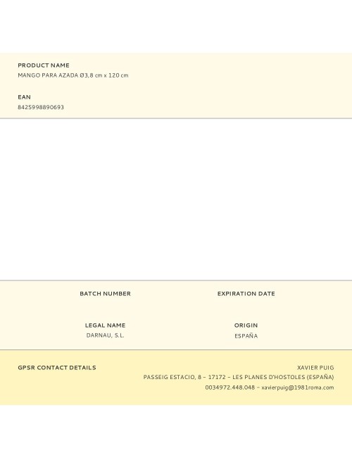 Mango para azada ø3,8 cm x 120 cm