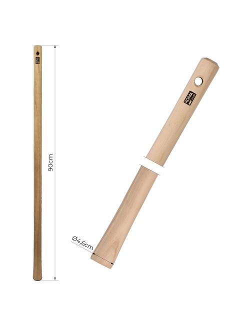 Mango de madera de eucaliptus para pico, amp9046, ø4,6 cm x 90 cm