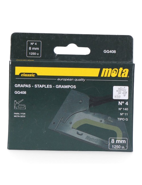 Grapas n 4 de 8mm 1000 unid. espesor 1,2mm gg408 mota
