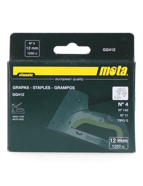 Grapas n 4 de 12mm 1000 unid. espesor 1,2mm gg412 mota