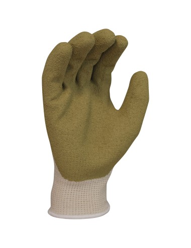 Guante poliéster / algodón con palma látex rugoso, t-08