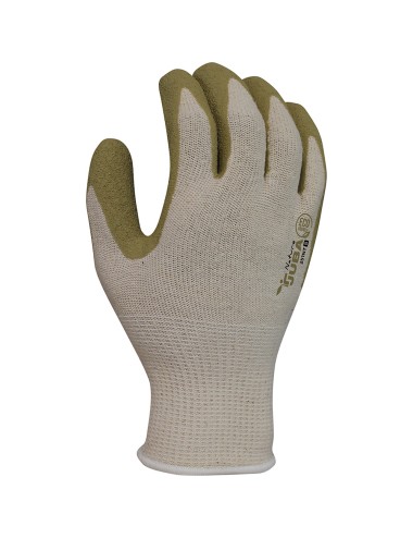 Guante poliéster / algodón con palma látex rugoso, t-09