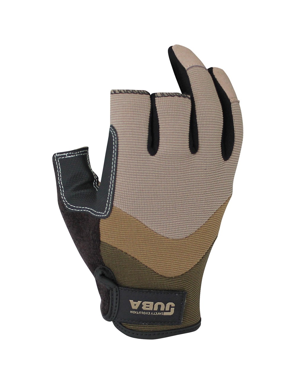 Guante piel sintetica / spandex, 3 dedos abierto, táctil, t-10