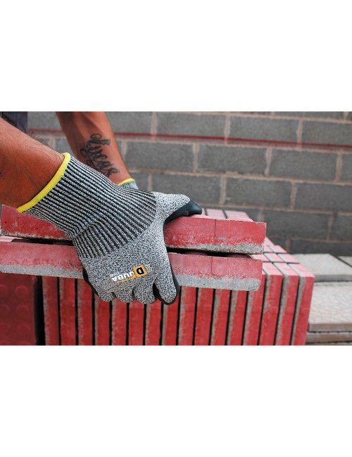Guante poliéster / elastano / k-rock palma látex, resistente a corte, t-09