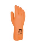Guante látex / neopreno, flocado interior algodón, naranja, t-08