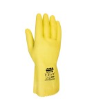 Guante látex flocado interior algodón, para químicos, amarillo, t-06