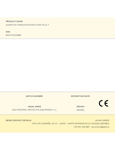 Guante látex, flocado interior algodón, bicolor, t-07