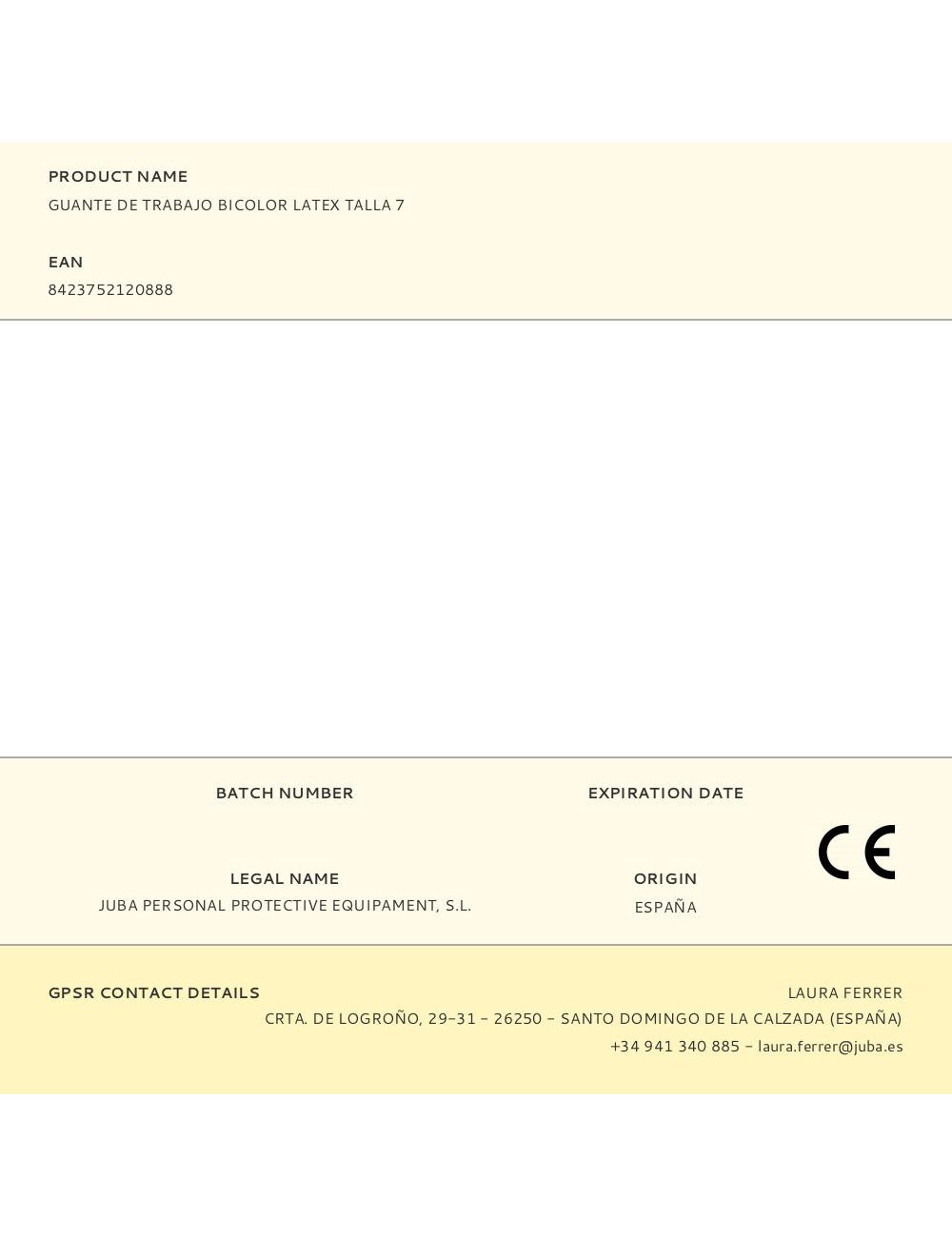 Guante látex, flocado interior algodón, bicolor, t-07