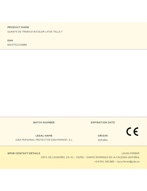 Guante látex, flocado interior algodón, bicolor, t-07