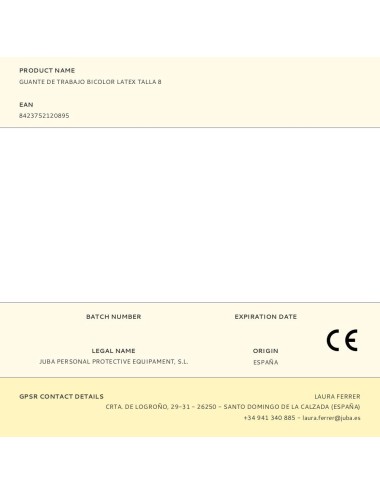 Guante látex, flocado interior algodón, bicolor, t-08