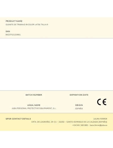 Guante látex, flocado interior algodón, bicolor, t-09