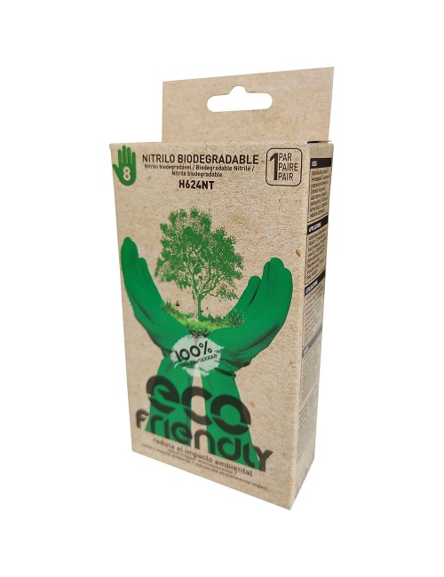 Guante nitrilo, sin flocar, biodegradable, verde, t-09