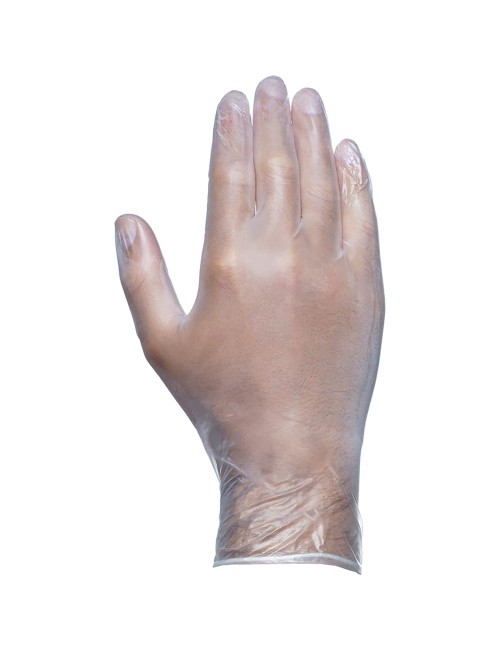 Guante vinilo, sin polvo, desechable, transparente, t-07, caja 100 uds