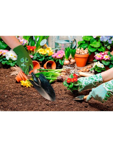 Guante nailon palma recubierta látex rugoso, infantil, verde, t-04 años