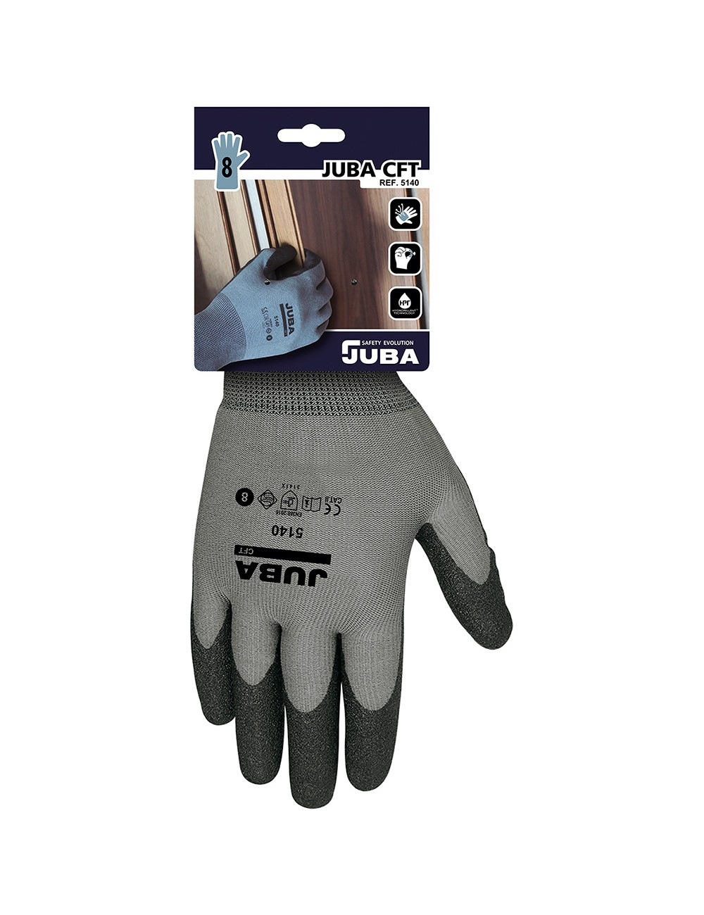 Guante nailon, palma recubierta pvc para jardinería, t-07