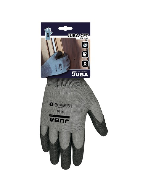 Guante nailon, palma recubierta pvc para jardinería, t-07