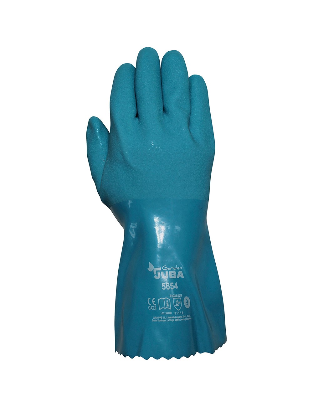 Guante pcv triple capa, arenoso, interior algodón, riego jardín, t-07