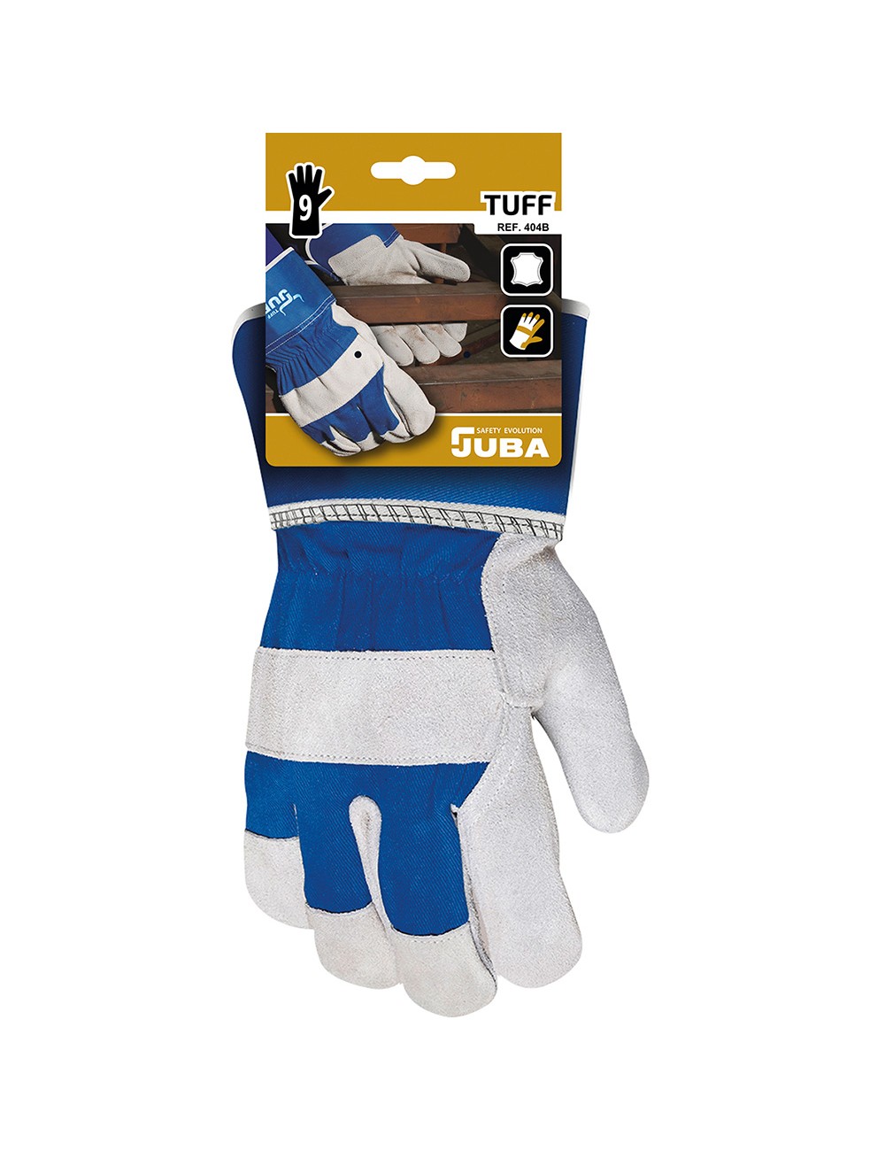 Guante piel de serraje vacuno / lona, t-09