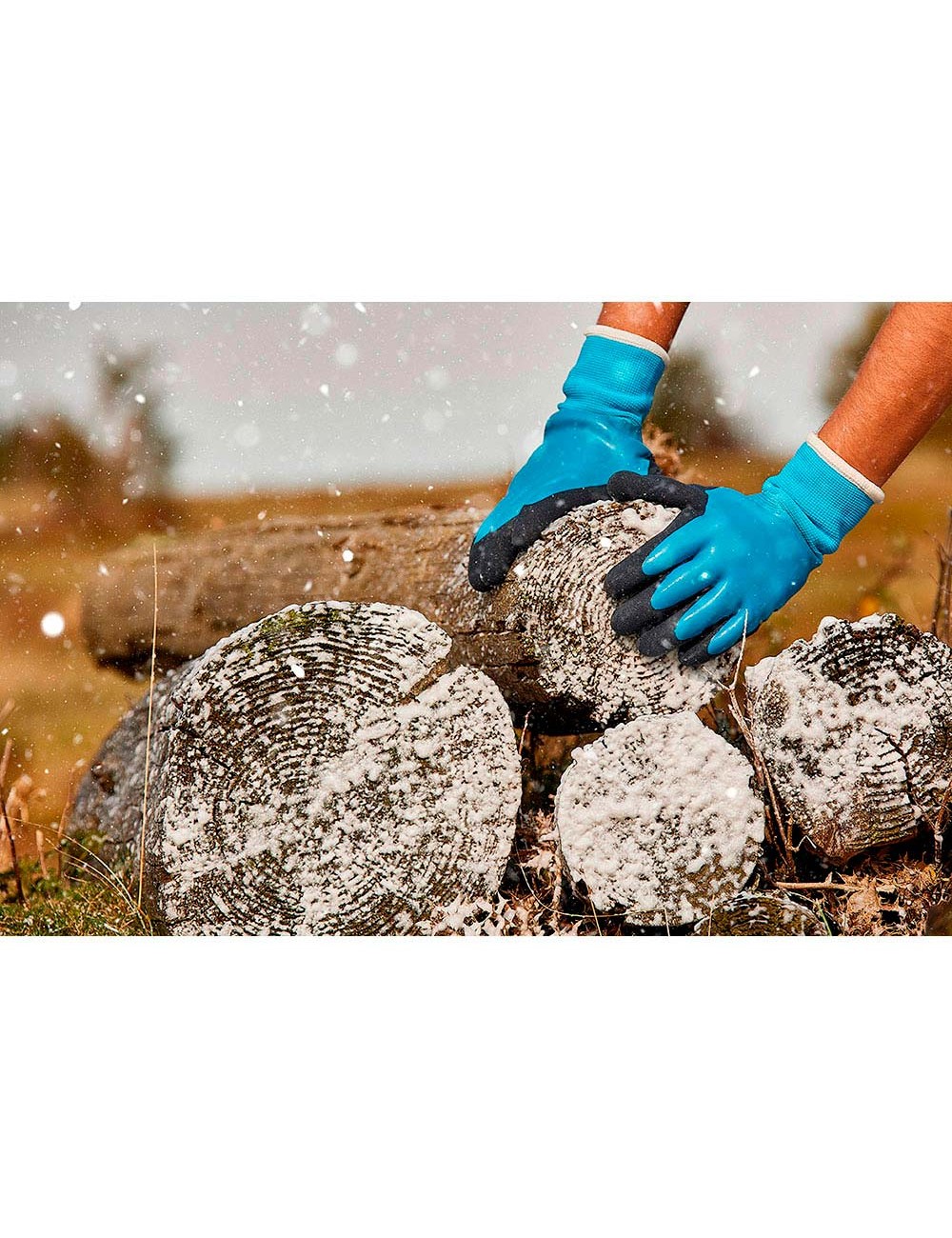 Guante poliéster doble recubrimiento látex, trabajos en frío, t-08