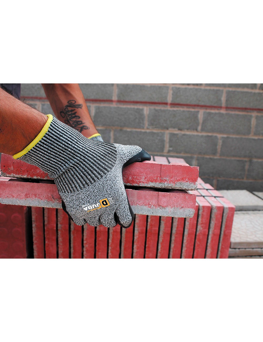 Guante poliéster / elastano / k-rock palma látex, resistente a corte, t-11