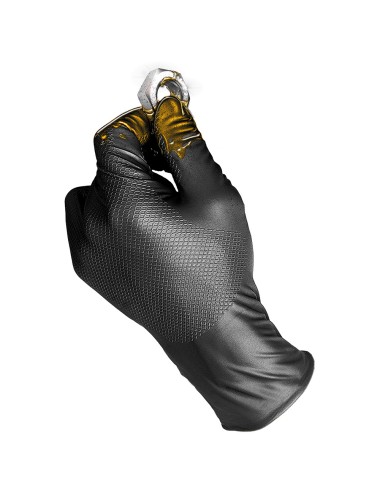 Guante nitrilo, sin polvo, desechable, negro, t-07, caja 50 uds