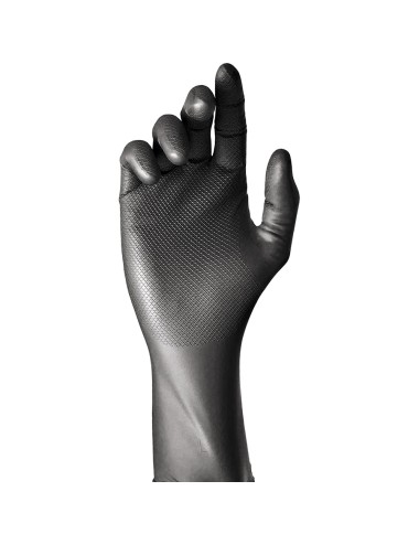 Guante nitrilo, sin polvo, desechable, negro, t-11, caja 50 uds