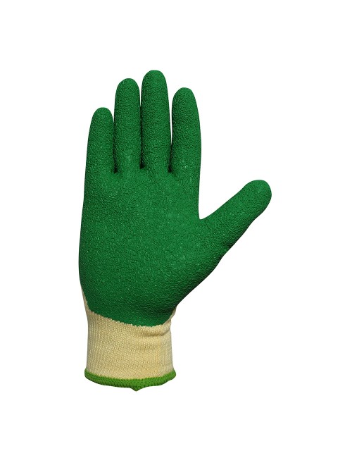 Guante poliéster con palma látex para jardinería, t-08