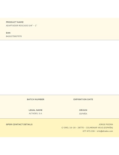 Adaptador roscado 3/4" - 1"