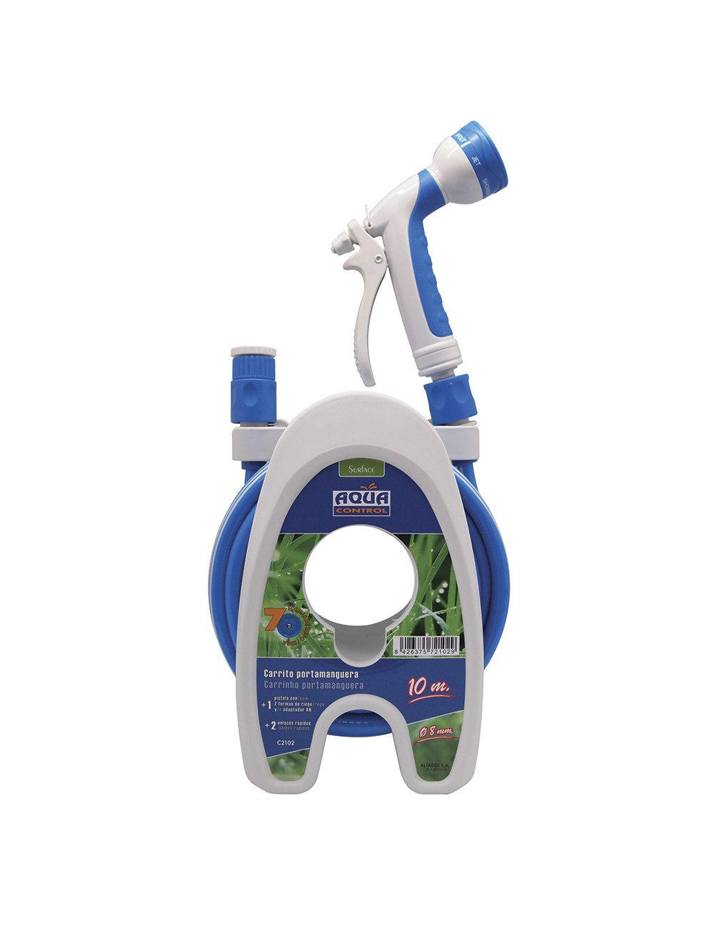 Carrito porta manguera especial terrazas 10 m
