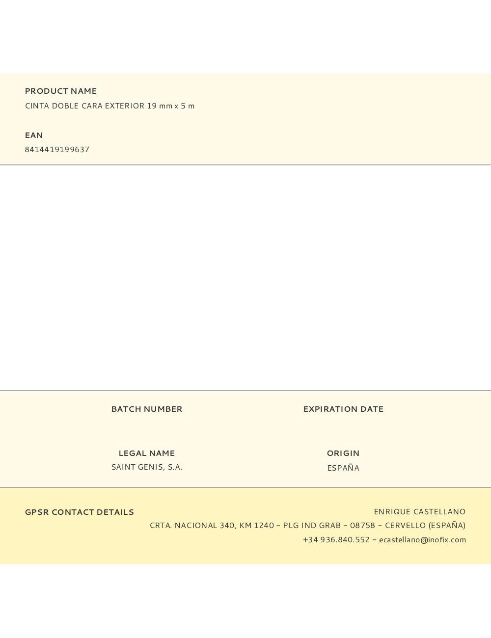 Cinta doble cara para exterior 19 mm x 1,5 m