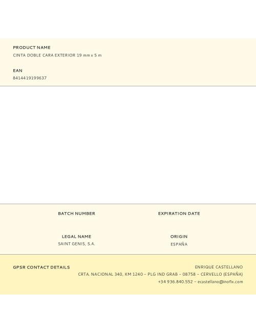 Cinta doble cara para exterior 19 mm x 1,5 m