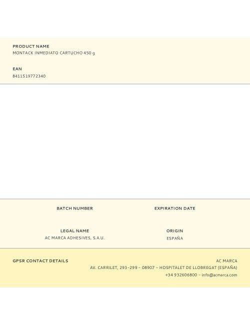 Montack inmediato cartucho 450 g