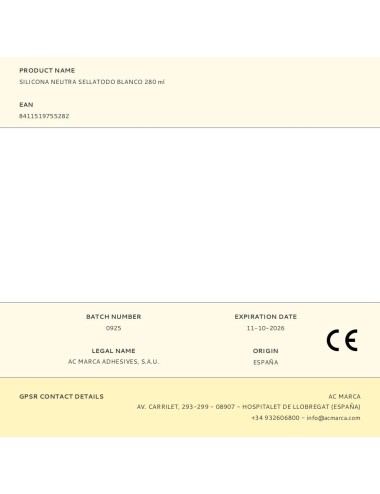 Silicona neutra sellatodo blanco 280 ml