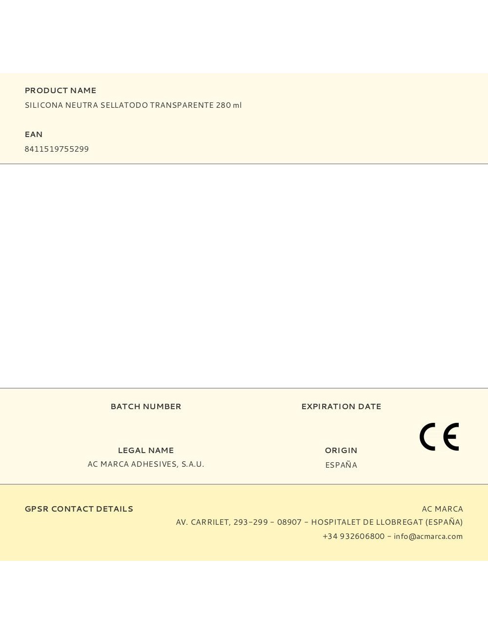 Silicona neutra sellatodo transparente 280 ml