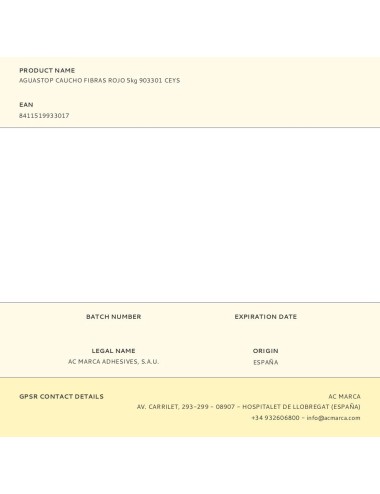 Aguastop caucho fibras rojo 5 kg