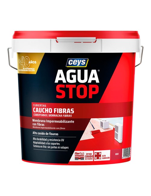 Aguastop caucho fibras rojo 20 kg