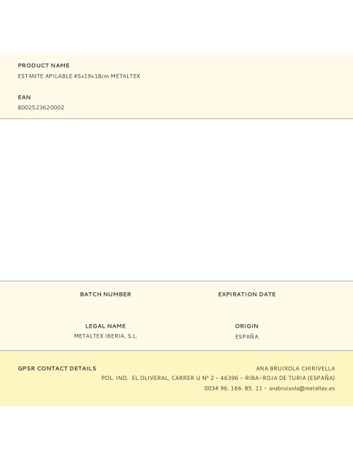 Estante apilable 45 x 19 x 18 cm