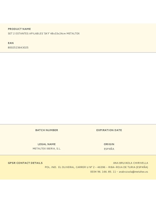 Estantes apilables 'sky' 48 x 33 x 24 cm, 2 uds