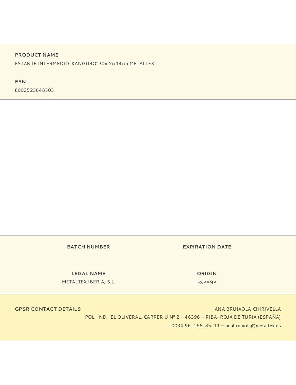 Estante intermedio kanguro 30 x 26 x 14 cm