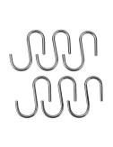 Ganchos "s" lonardo cromados 6,5 cm, 6 uds