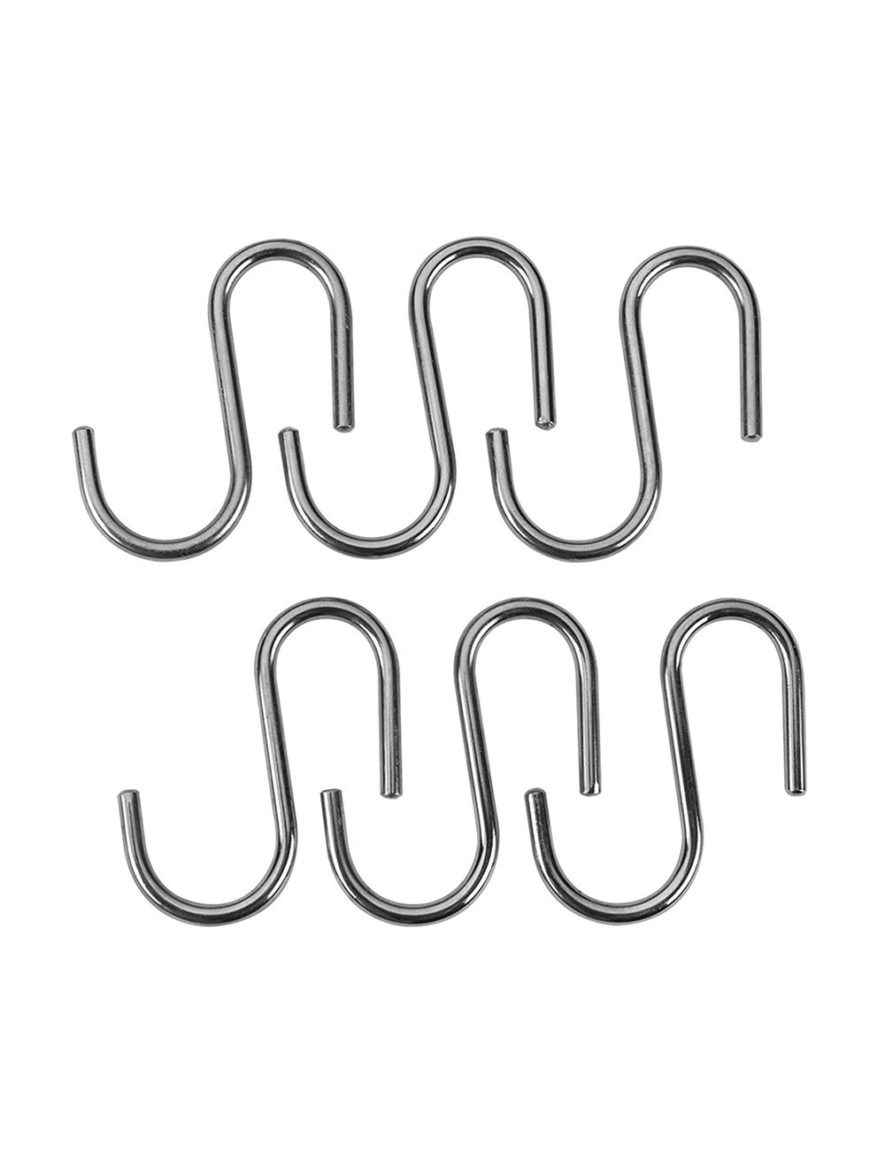 Ganchos "s" lonardo cromados 6,5 cm, 6 uds