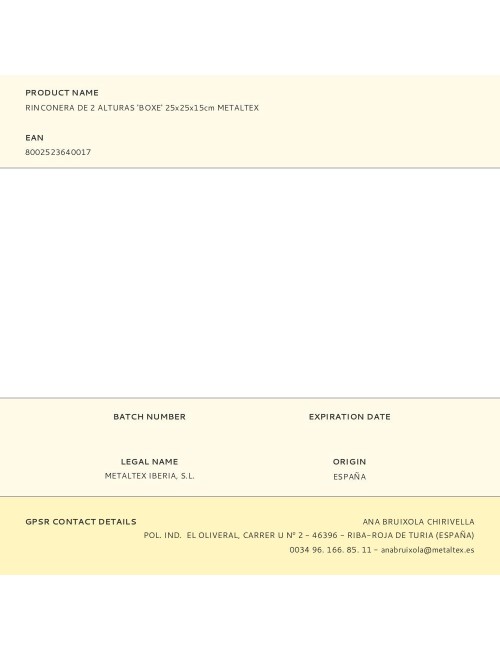 Rinconera de 2 alturas boxe 25 x 25 x 15 cm