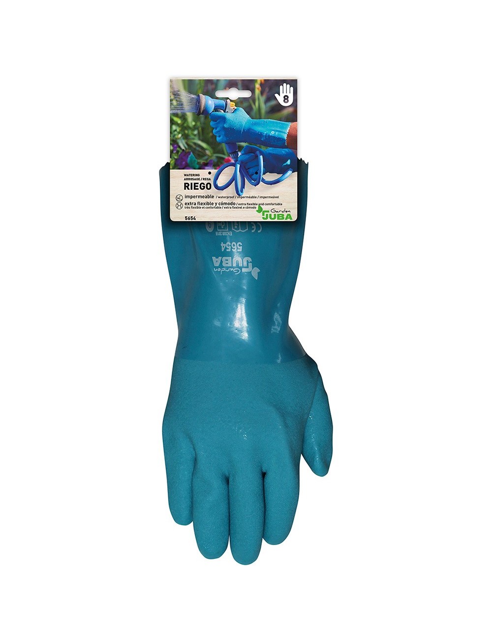 Guante riego jardín pvc longitud antebrazo talla 10 juba Guante riego jardín pvc longitud antebrazo talla 10 juba
