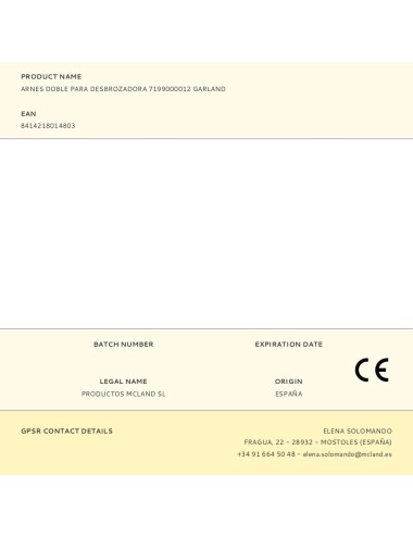 Arnes doble para desbrozadora 7199000012 garland