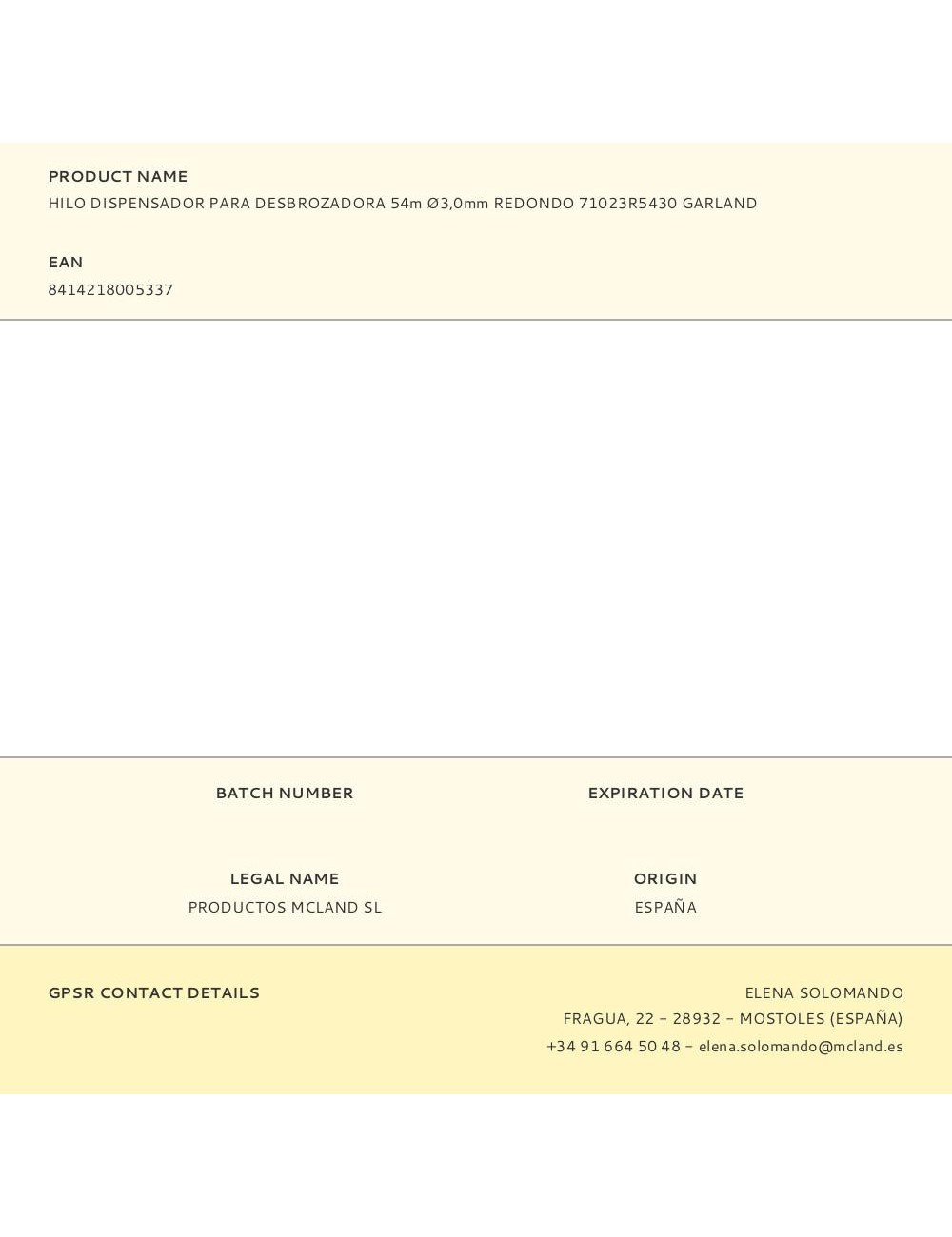 Hilo dispensador para desbrozadora 54m ø3,0mm redondo 71023r5430 garland