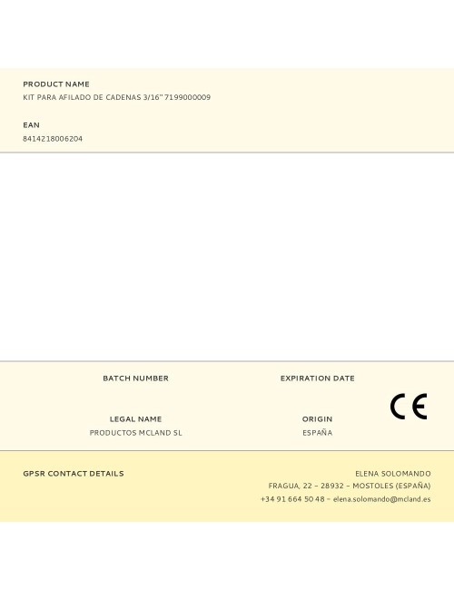 Kit para afilado de cadenas 3/16" 7199000009