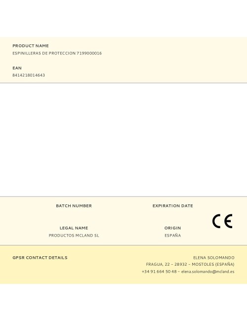Espinilleras de proteccion 7199000016