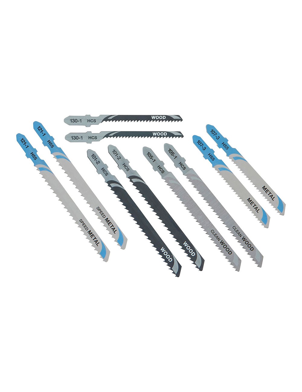 Hojas de sierra de calar para madera y metal, set con 10 uds